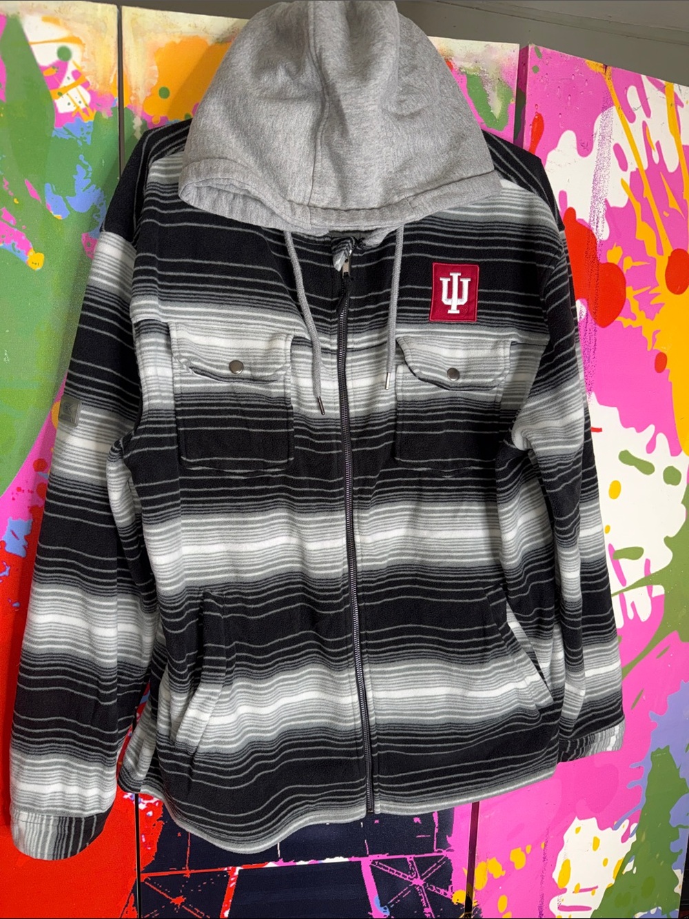 Colosseum Black and White Striped Performance Jacket